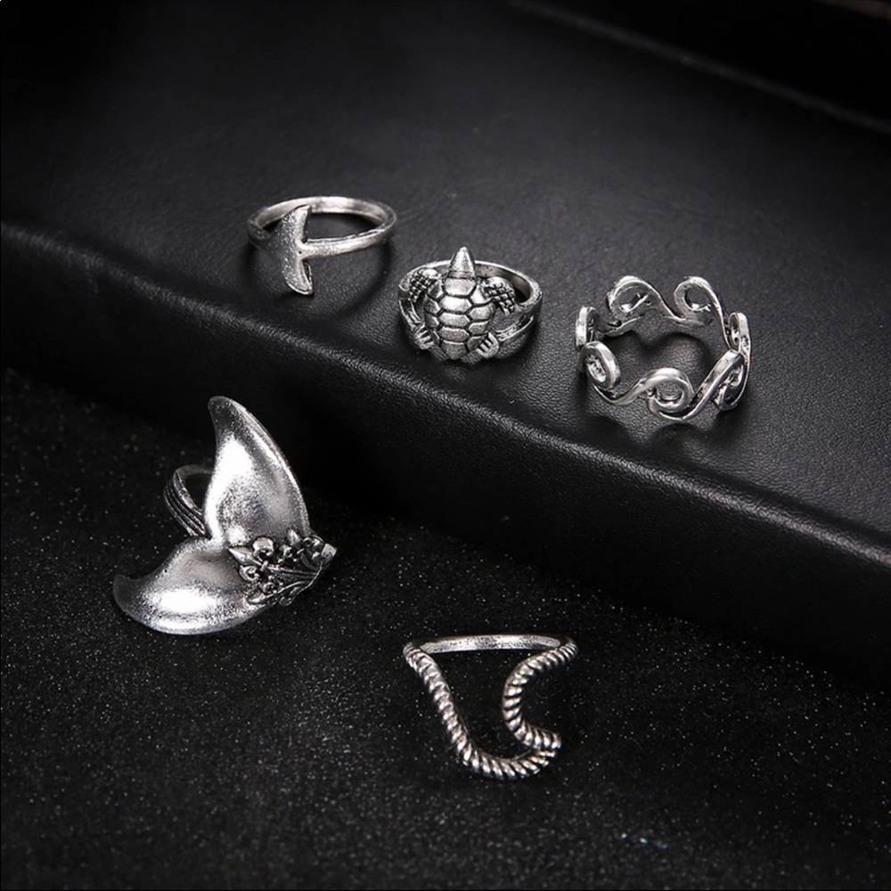 Boho Nautical Knuckle Ring Set - Picture 2 of 6